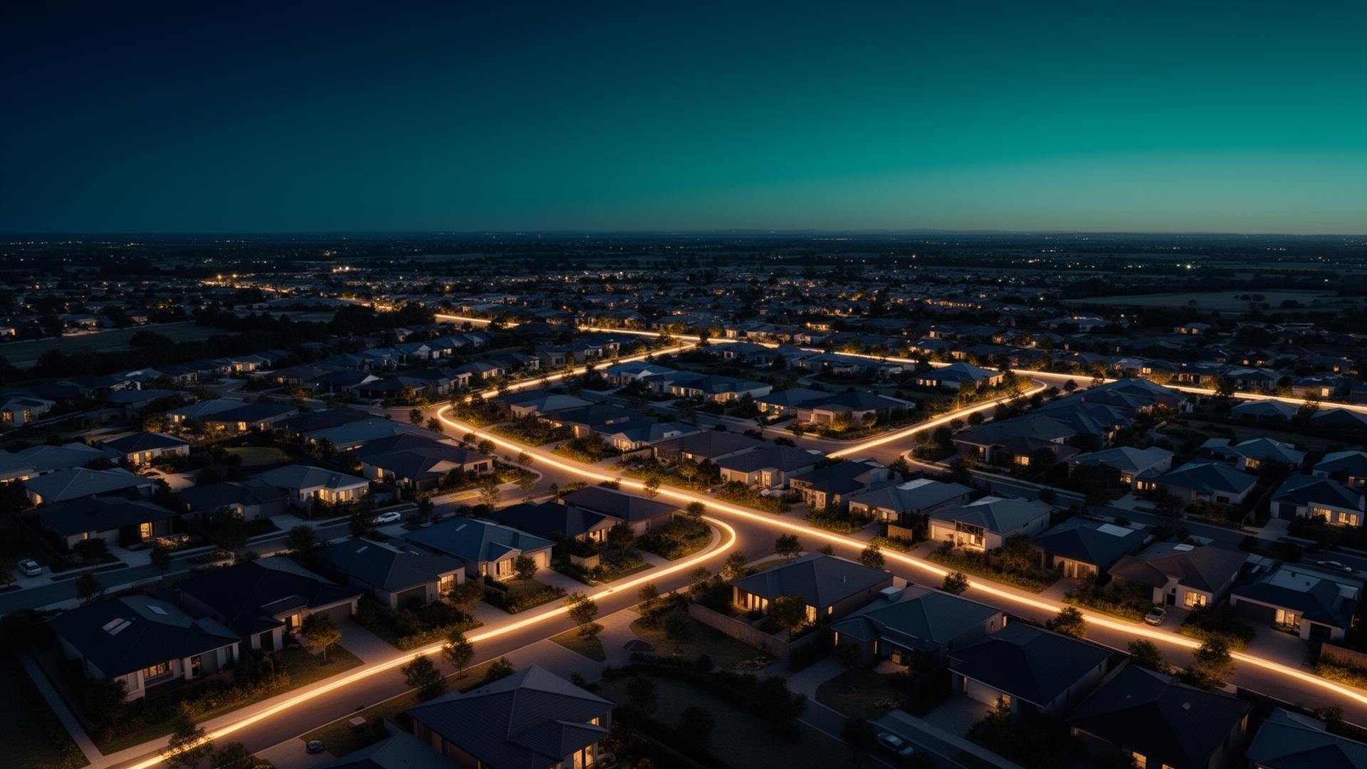 Connected community at twilight